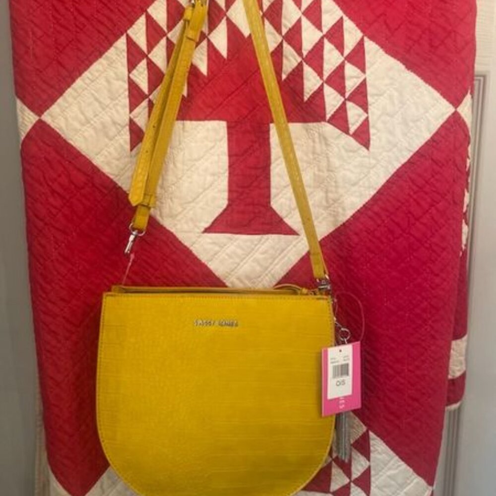 SASSY JONES YELLOW CROSSBODY BAG WITH ADJUSTABLE STRAP - NEW WITH TAGS